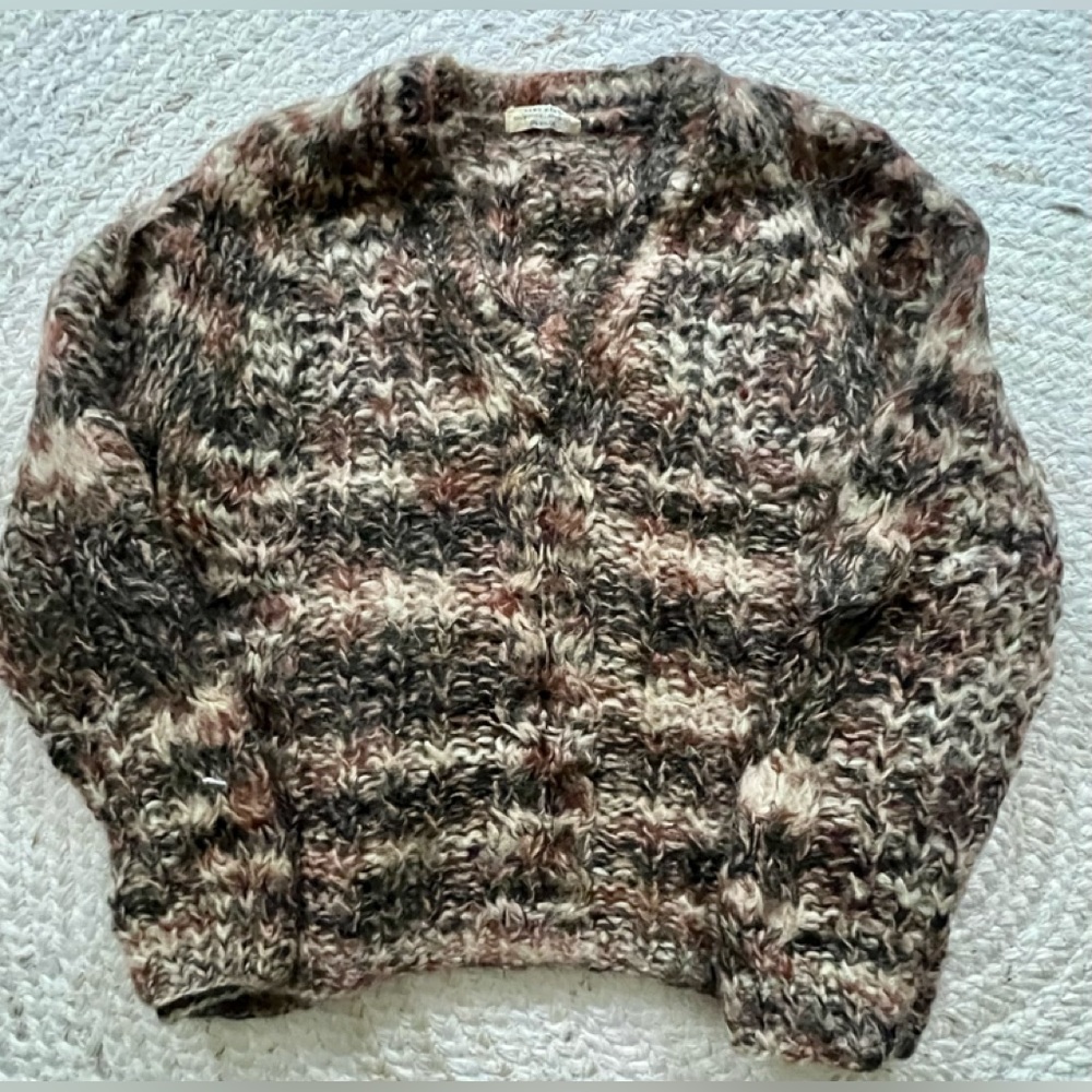 Hand knit wool calico sweater
